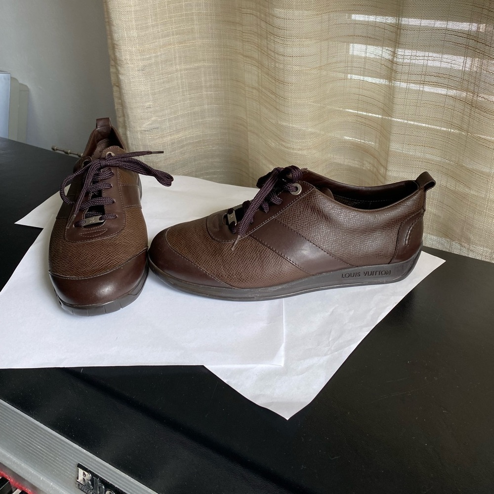 Louis Vuitton Brown Leather Men's Shoes LV sneakers - Picture 4 of 16